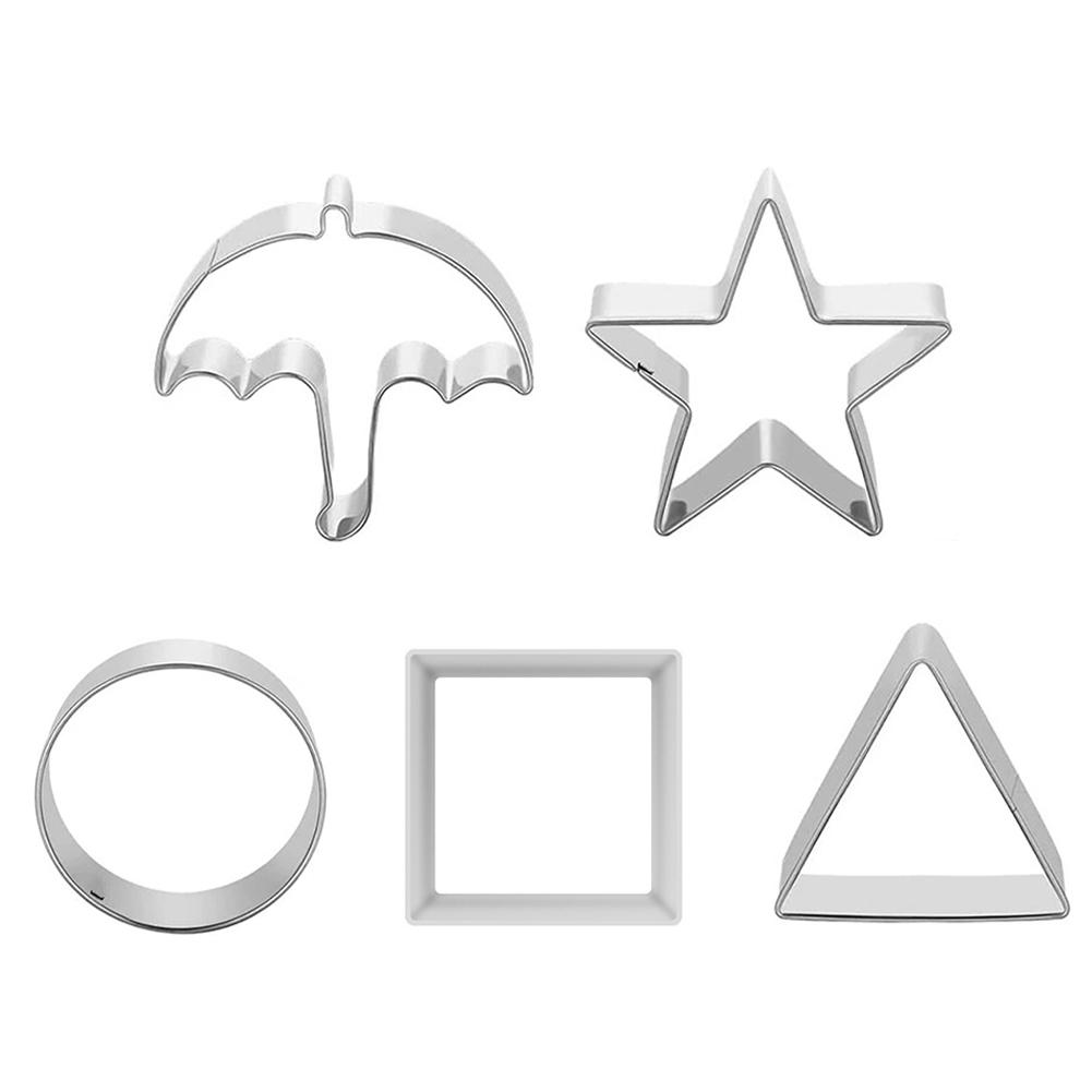 

Формы для резки сахарного печенья из нержавеющей стали, формы для выпечки печенья своими руками, кухонные принадлежности, инструменты для выпечки из глины, игровые инструменты для печенья, идеальный подарок 5Pcs