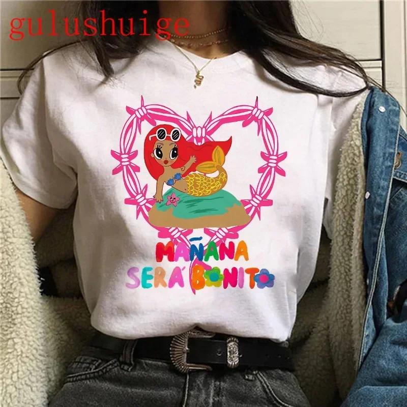 Y2k 90s Unisexana Sera Bonito Bichota Karol G Unisexs Tshirt Summer Casual Short Sleeve Tshirts O Neck Tee Trendy Unisexs Clothing