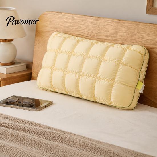 Soft Microfiber Pillows for Side Sleepers Cooling Quilted Puff Pillow, Cloud-Like Bed Down Alternative Relaxing Cloud Sleep Fluffy Pillow Back Stomach