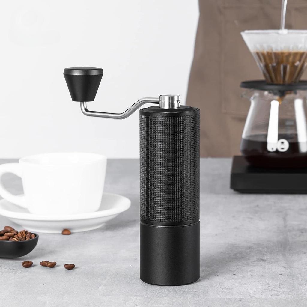 Manual Coffee Grinder Stainless Steel Conical Burr Capacity 25g Hand Coffee Bean Grinder Double Bearing Positioning