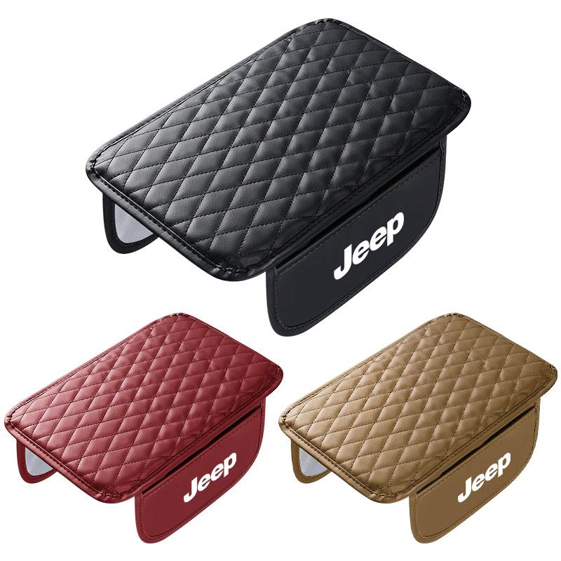 1 Stück Leder Auto Mittelkonsole Auto Armlehnenkissen mit Stauraum Autostyling Für Jeep Renegade Wrangler Grand Cherokee Compass Patriot Commander Willys