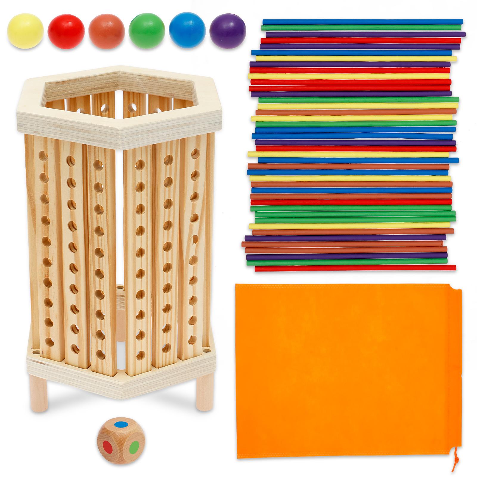 

Non-Toxic Interactive Wooden Stick Drawing Game 2 Players Sticks Dice Balance Battle Game For Kids Adults Family Gathering Party Games