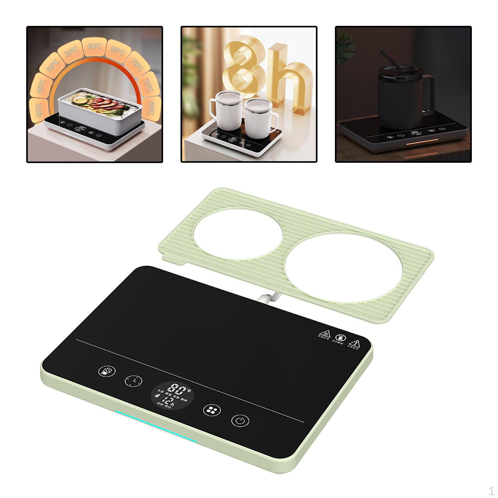 

Mug Warmer Multifunctional Portable with Timer for Office Restaurant EU Plug Beige Yellow Green