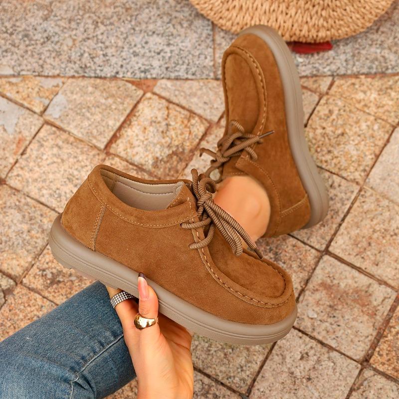 Women's Casual Sports Shoes Autumn Fashi Platform Sneakers Lace-up Round Toe Casual Comfortable Woman Flats Zapatos De Mujer
