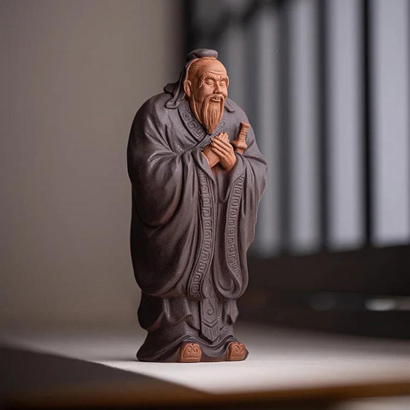 Ceramic Historical Figure Confucius Statue Chinese philosopher Home, Living Room, Office, Study Room Decorative statues