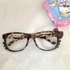 Leopard Print Eyeglass Frame Bow Accessories Cute Beauty Cartoon Anime Y2K Vintage Eyeglass Frame Toys for Girls Gifts