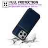 For iPhone 16 Pro Max Case Detachable Zipper Card Bag PU+TPU Kickstand Phone Case with Strap