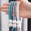 2Pcs Faux Pearl Curtain Tieback, Adjustable Window Curtain Holders Ties Backs, Drape Curtain Holdbacks for Home, Bedroom Decoration