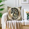 Bohemian Blue White Floral Pillow Covers, Double Sided Print, Zipper Closure, Sofa Bedroom Decor (Pillow Core Not Included)