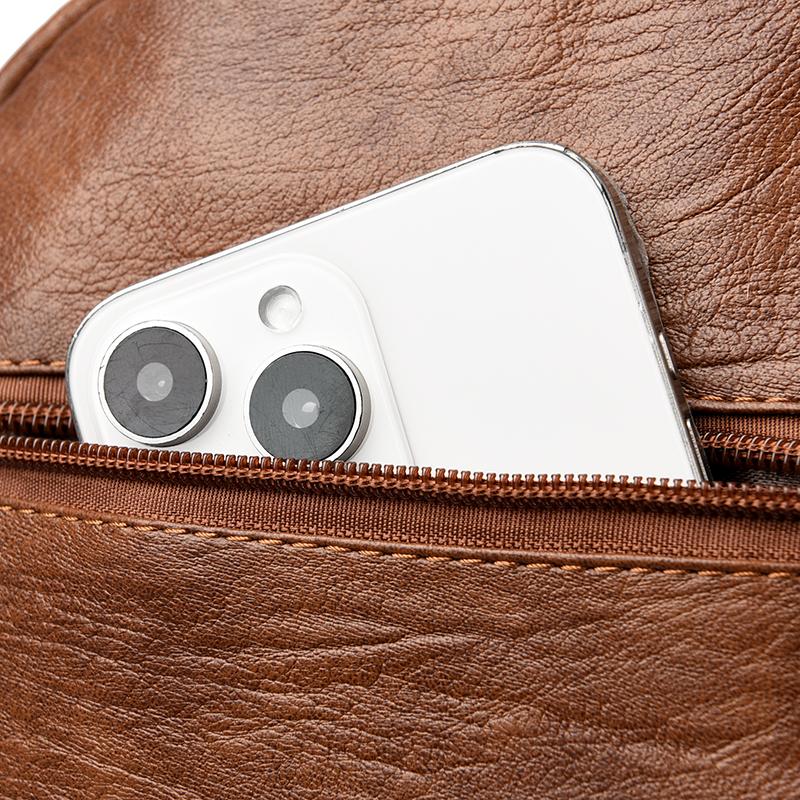 Printed Large Capacity Backpack Women's Retro PU Backpack