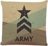 1pc Throw Pillow Cover Star Army Military Stamp Label Sign Soldier Arrow Square Deco