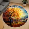 1pc Autumn Leaves Fall Round Chair Mat Office Area Rug - Non-Slip, Floor Mat for Office, Bedroom, Ideal Home Decor Gift P0105008