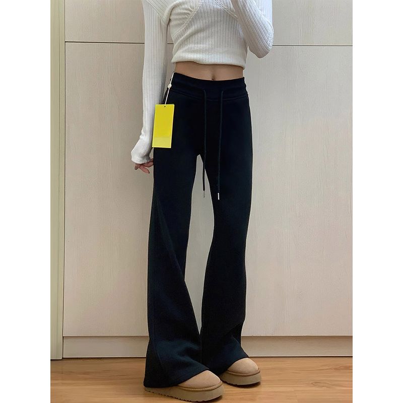 

mm Pear Shapes Sports Casual Pants for Chubby Girls Black Regular S