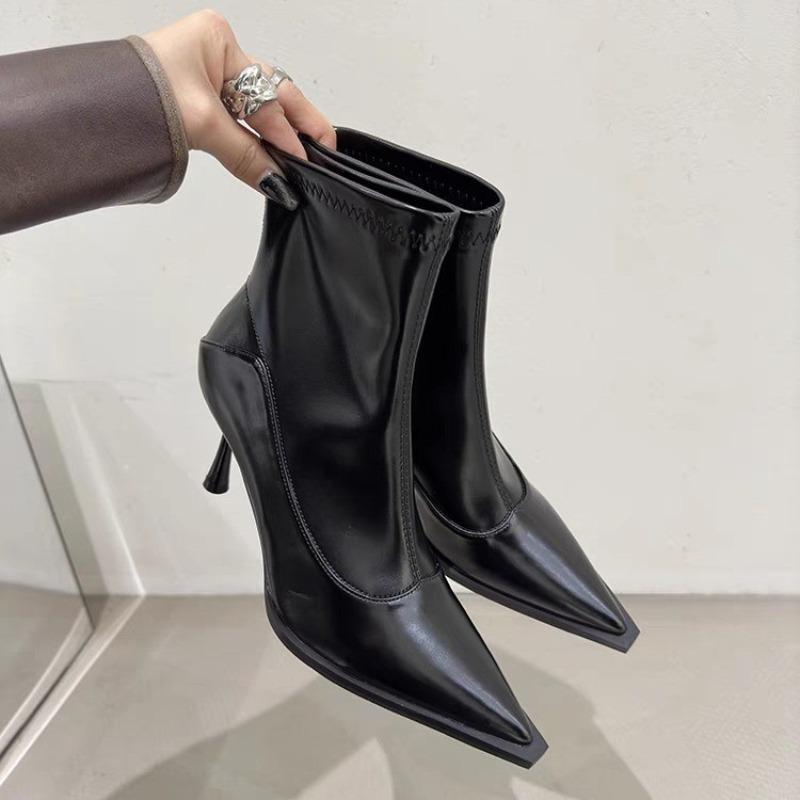 

Мода Мода Тонкий каблук Узкие ботильоны Женская мода Острый носок Задняя молния Противоскользящие Износостойкие Короткие 39 чёрный