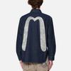 Evisu Classic Big M Print Long Sleeve Shirt Men Shirts Denim-Blue 2EAHTM2SL159RXDN