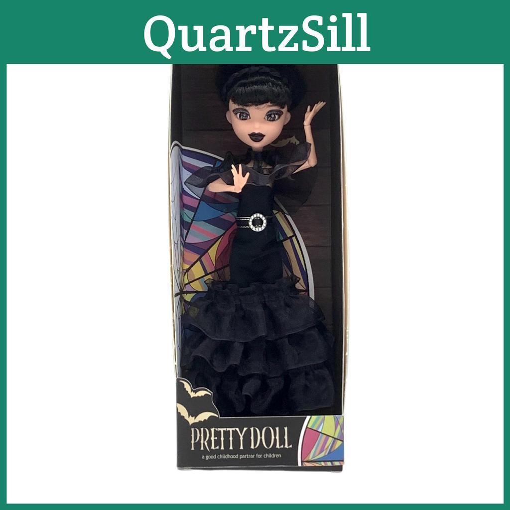 Wednesday Addams 9 Zoll PVC-Puppe mit Schuluniform und dunklem Stil Dekor