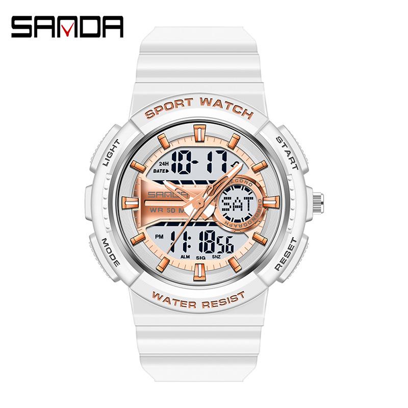 Sanda Unisex Multi-functional Waterproof Electronic Watches - Trendy, Stylish, Creative Couple Wristwatches