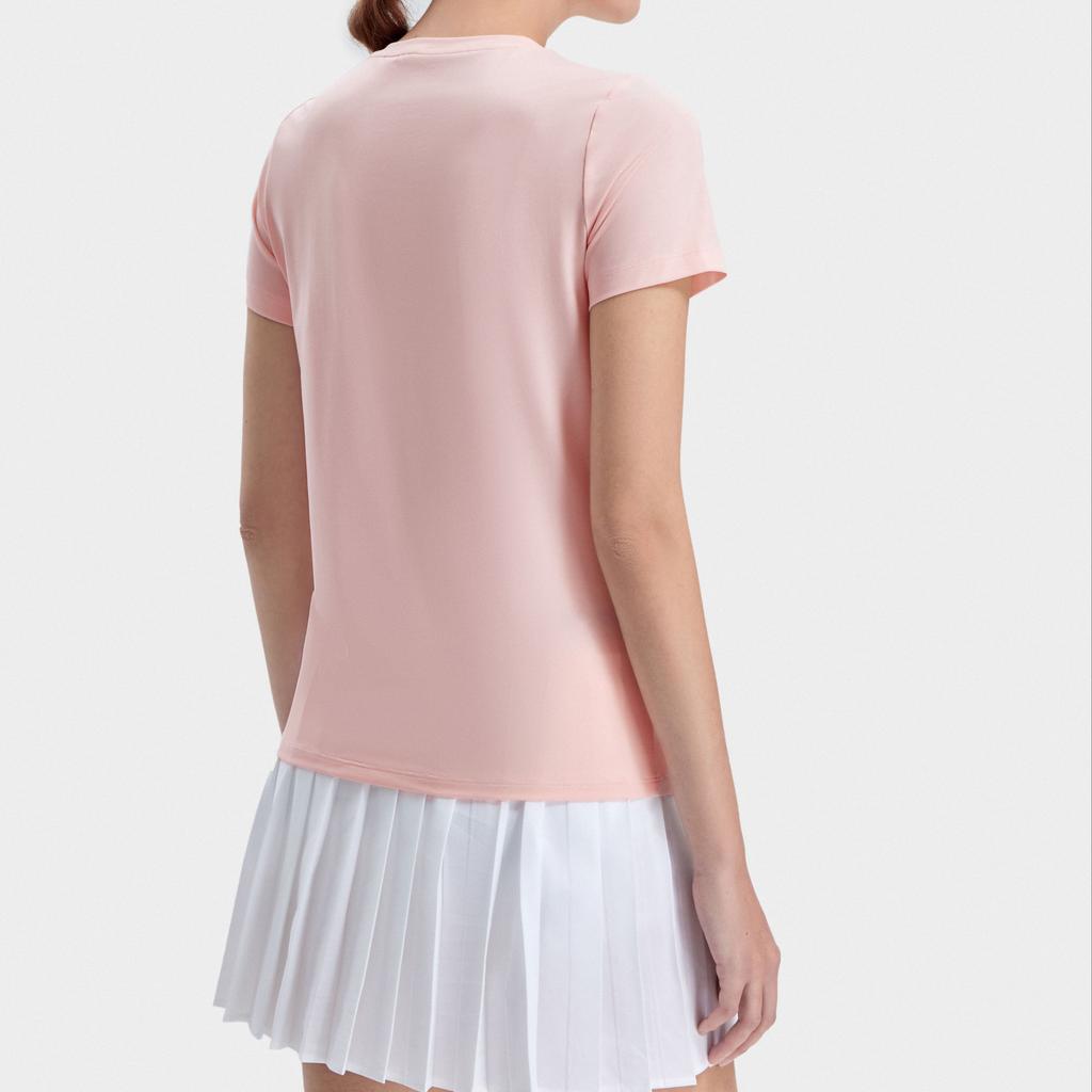 Fila Solid Color Tennis Sports Basic Quick-Dry Sun Protection Round Neck T-Shirt Women Tops Light-Pink A11W323101F-LP