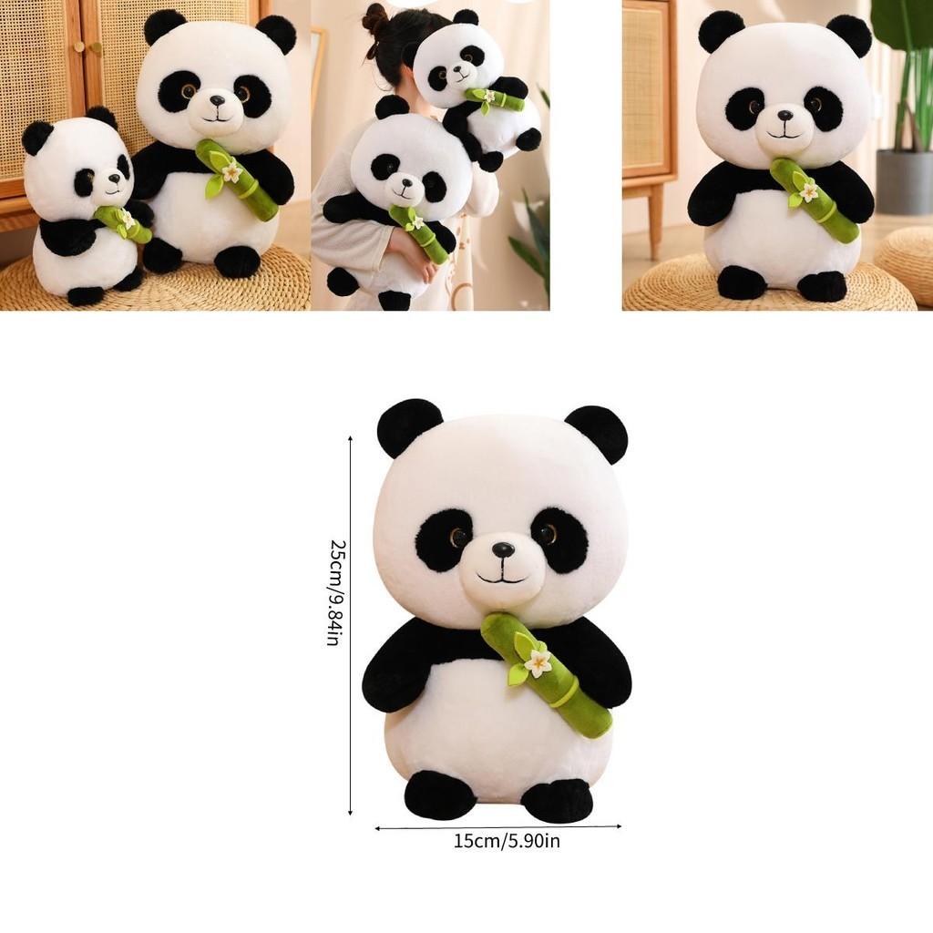 Cute Panda Plush Toy Stuffed Animal Doll Bamboo Shoot Flower Bear Gift For Girls And Kids