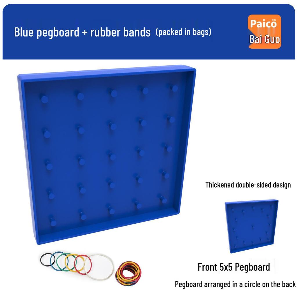 Double-Sided ABS Pegboard with Mushroom Heads - Montessori Geometry Aid for Lower Grades