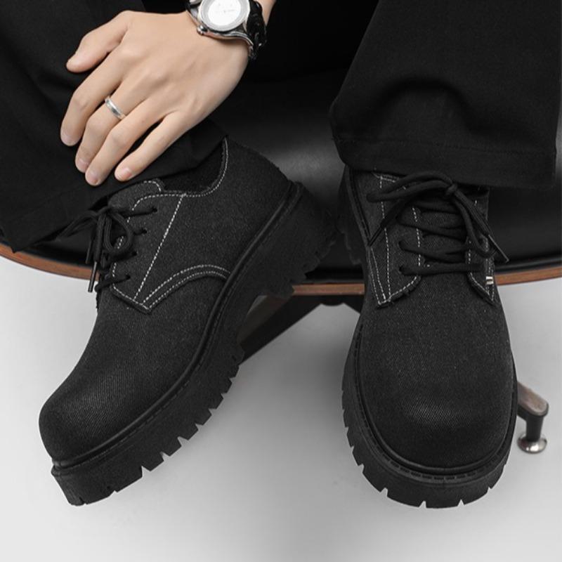 Fashion Shoes for Men British Retro Platform Derby Shoe Chunky Casual Leather Man Shoe Trendy Street Outdoor Men Shoes Zapatillas Hombre