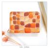 Genuine Leather Mini Wallet, Elegant Stained Glass Leather Compact Wallet with Card Storage, Women's [NB] Bronze