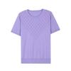 Sommer Damenbekleidung Mama Neu Einfarbig Kurzarm T-Shirt Gestrickt Rundhalsausschnitt Locker Dünnes Oberteil