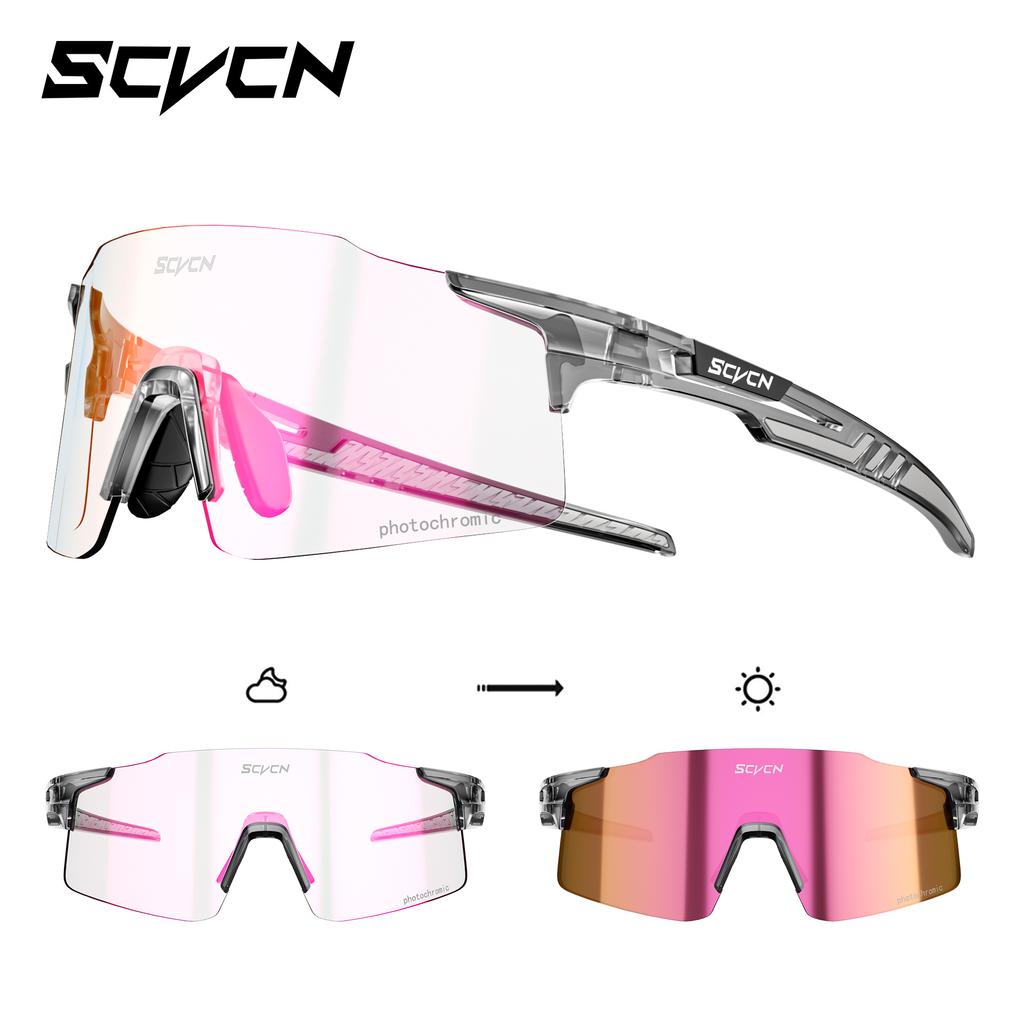 SCVCN Photochrome Radsportbrille Herren Sonnenbrille Outdoor Radfahren Rennrad Mountainbike Brille und Damen Freizeit Wandern Winddicht