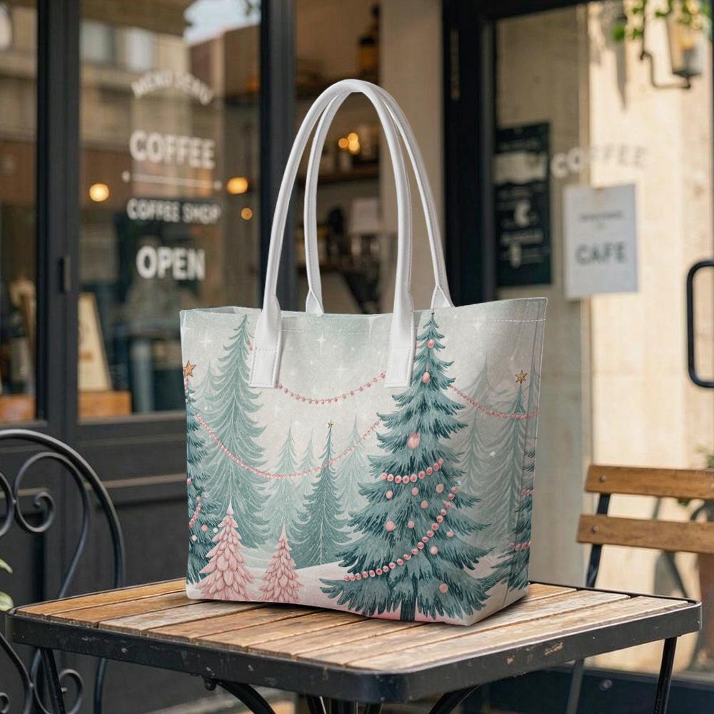 Winter Forest Tote Bag Fashion Casual Large Capacity Handbag for Daily Outdoor Shopping Use