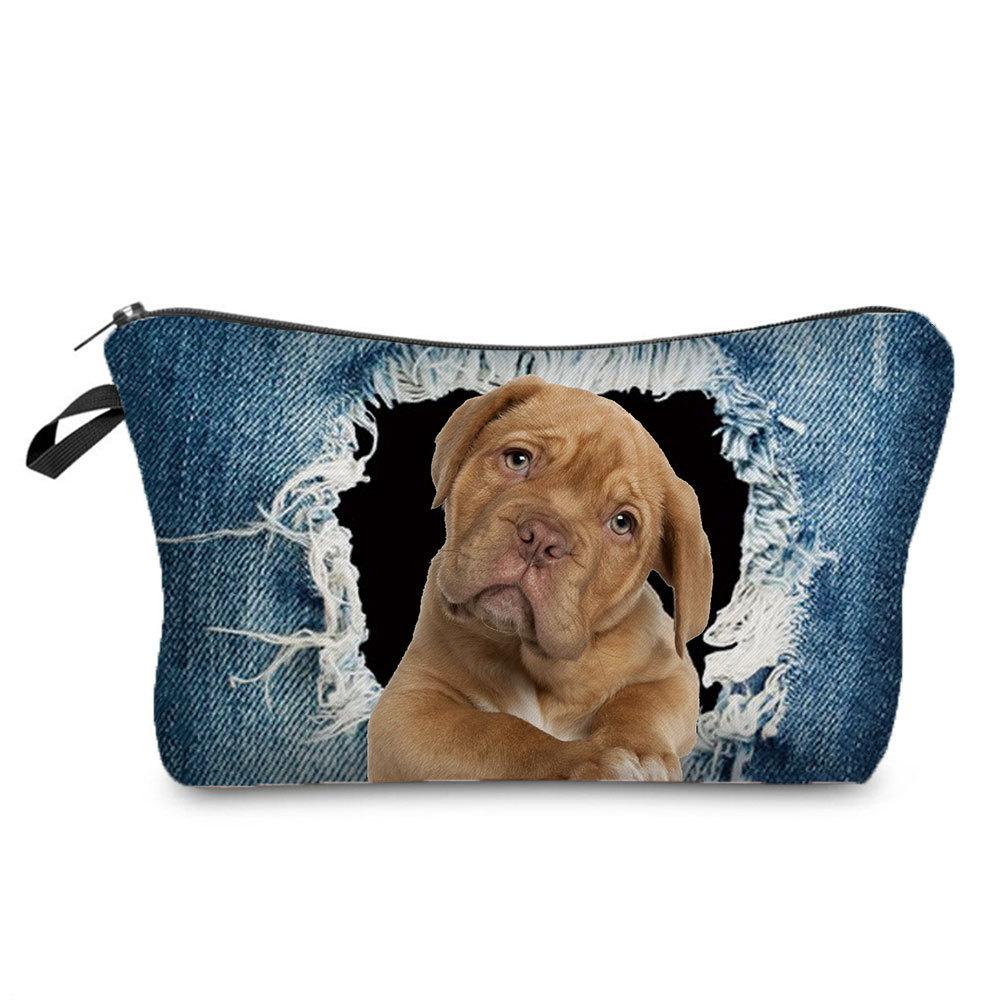 Women Dog Print Cosmetic Bag Toiletries Organize Travel Storage Case  6363