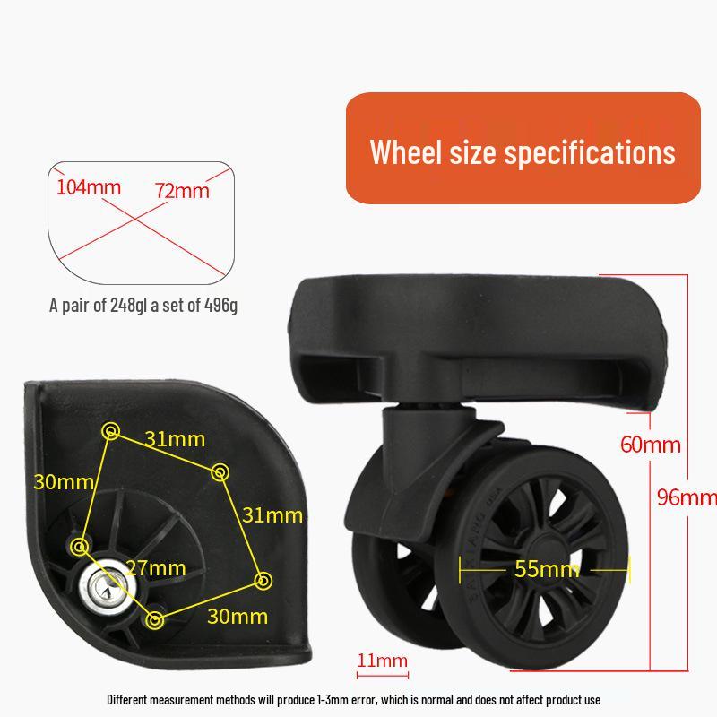 Universal Trolley Suitcase Replacement Wheels - Luggage Repair Accessories