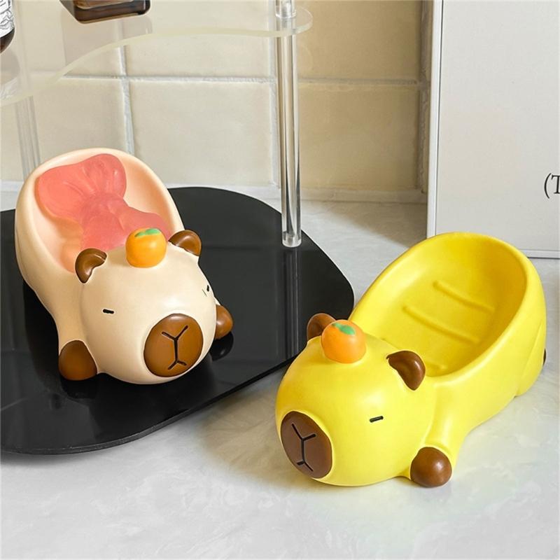 Cartoon Capybara Soap Storage Rack With Drain For Fast Drainage Keep The Soap Dry Soap Dish Creative Soap Dish