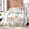 Floral Elephant Personalized Home Customize Your Name Blankets Cozy Soft Lightweight Allseason Multipurpose Blanket For Picnics Sofas Offices Beds