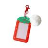 Fruit Strawberry Acrylic Photocard Holder with Keychain Card Protective Case  Card Decor