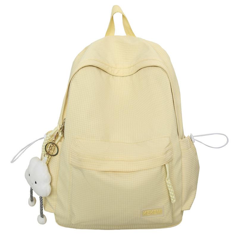 Little Fresh and Artistic Girl Backpack Junior High School Students High School Students Plaid Lightweight School Bag Large Capacity Backpack