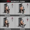 Weights Machine, Multi Gym with 45kg Weight Stack, Compact Home Gym Leg Press Machine for Full Body Training