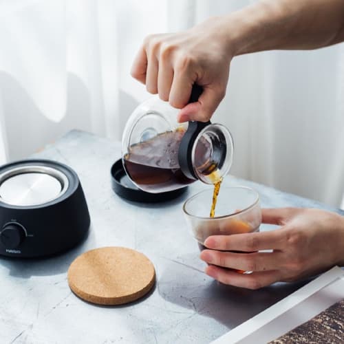 HARIO Electric Coffee Siphon for 3 Cups Practical Capacity 360mL Black Electric Siphon Compact HARIO Glass ECA-3-B