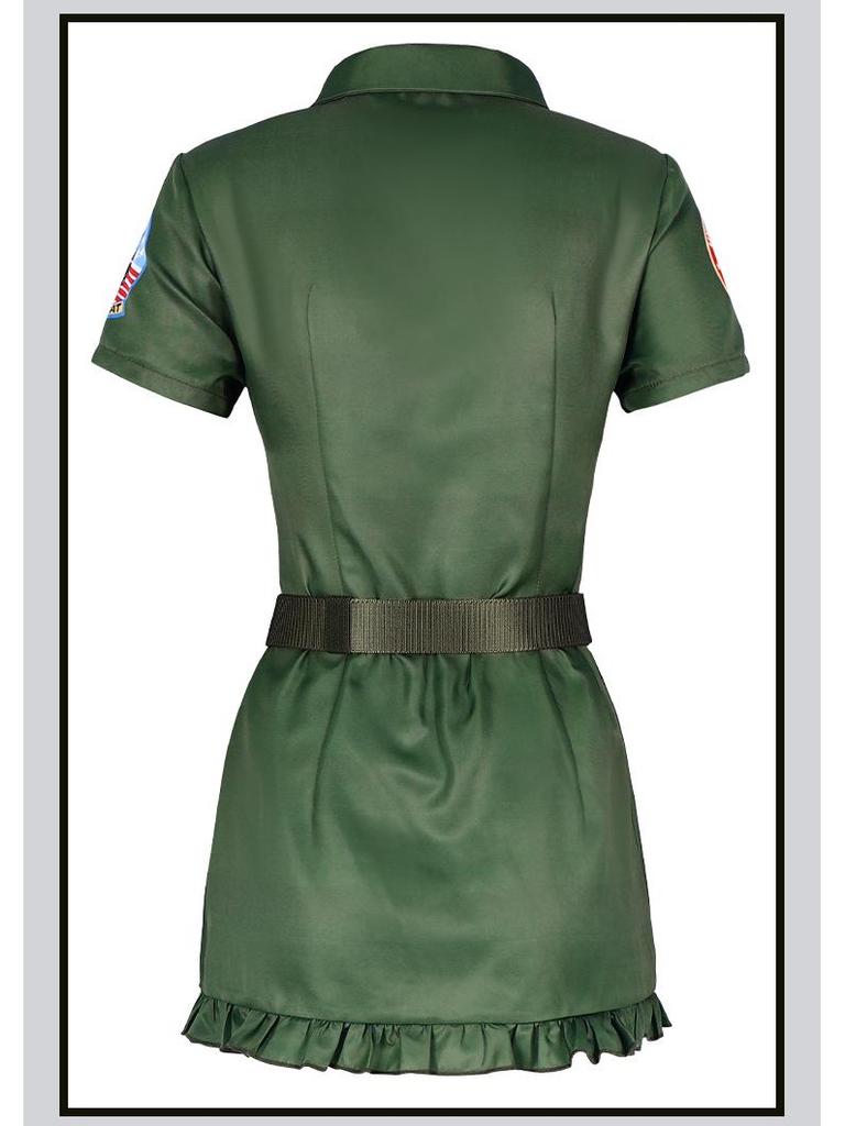 Armeegrünes Top Gun Pilot Halloween Kostüm für Partys und Aufführungen