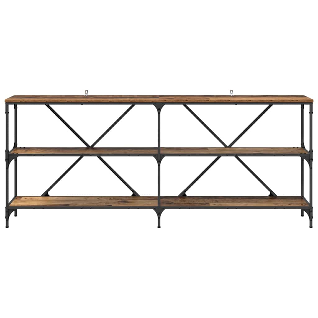 Console Table with Shelf Reclaimed Wood Look 180 x 30 x 75 cm Engineered Wood