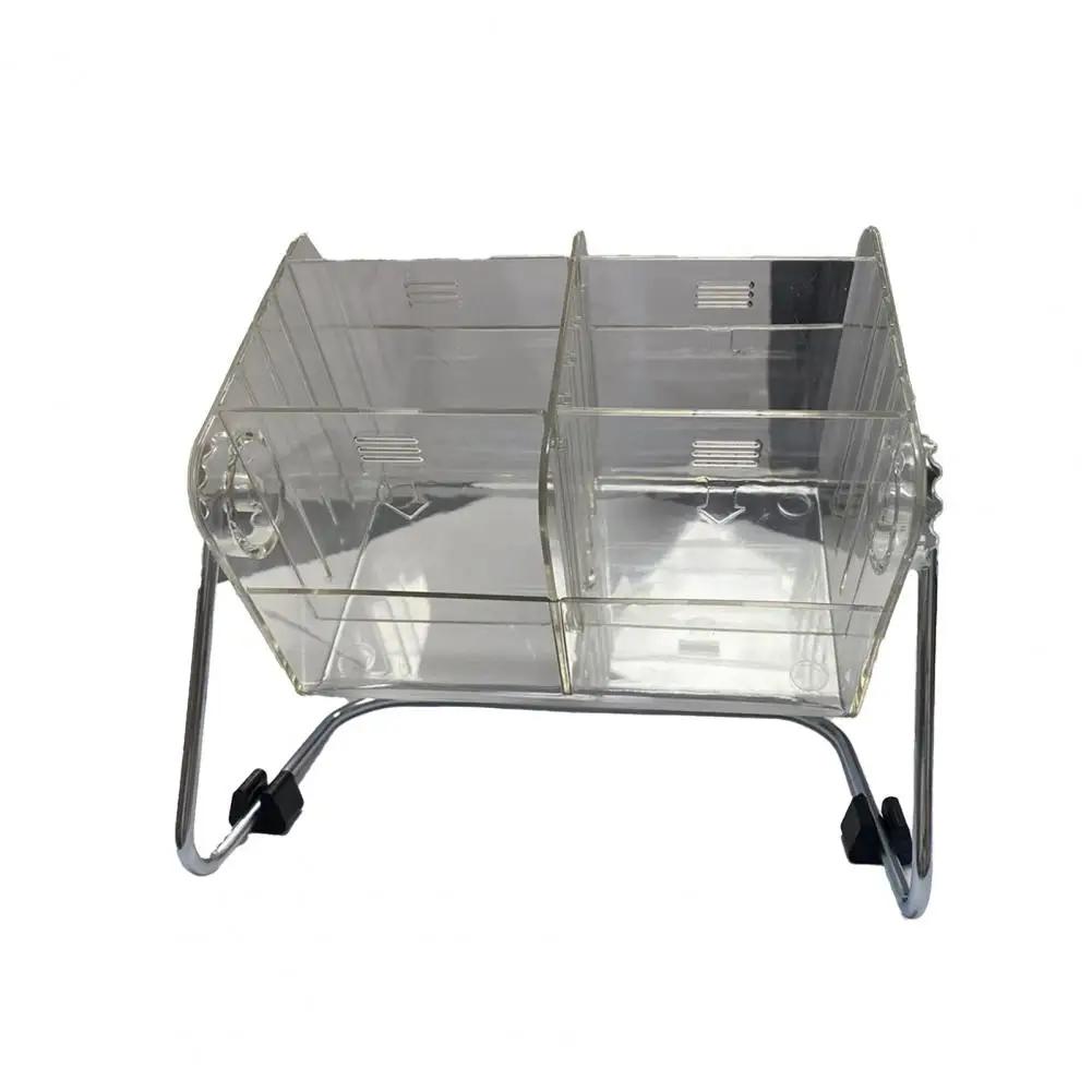 Sundries Storage Box Transparent Visible 360 Degree Rotatable Desktop Case Modern Storage Dividing Grid Vertical Storage Box