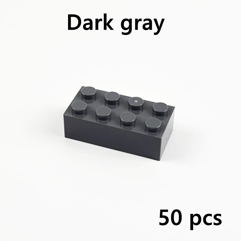 DIY Building Blocks 2X4 Dots Thick Bricks 50pcs 9 color Educational Creative Bulk Brick Compatible With 3001 Toys Classic Parts