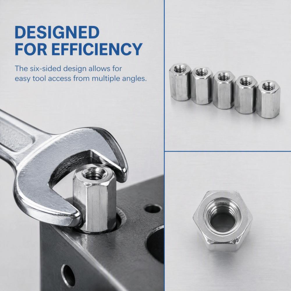 20pcs Fully Threaded Hex Coupling Nut Fully Threaded Coupling Nut Machine Installation