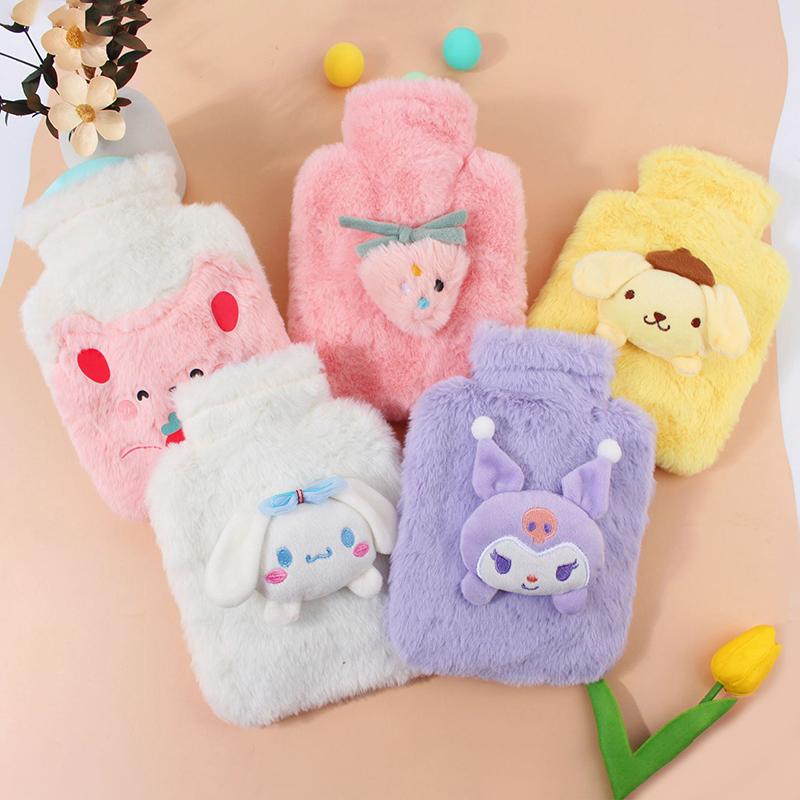 Cartoon Plush Puppy Water Bottle Water Filling Velvet Small Portable Student Hand Warmer Cute Warm Water Bag