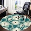 1pc Floral Pattern Office Round Area Rug, Indoor Mat Suitable For Office, Under Office Chairs Bedroom Living Room Home Decor, Room Deco 061