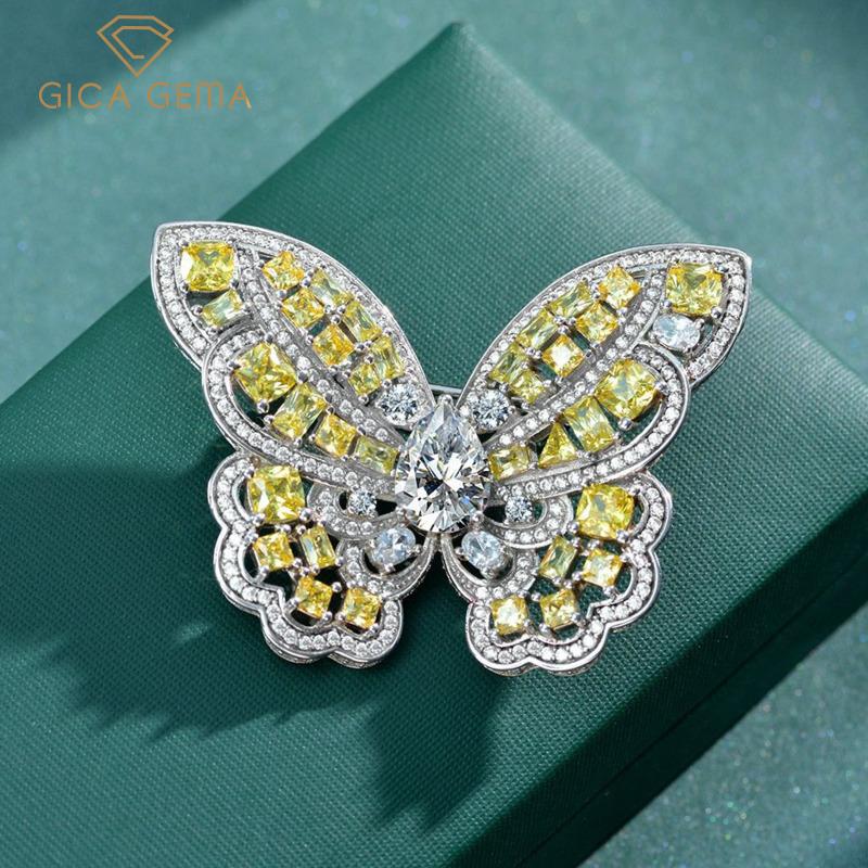 

Gica Gem 925 стерлингового серебра бабочка Брошь Seiko Ручная инкрустация Роскошные женские ювелирные изделия Мода Полный броок Серьги для женщин Подарок ко Дню матери