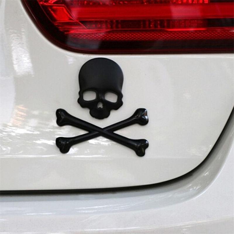 

3D Металлический Череп Голова Кость Логотип Автомобиль Аксессуары Эмблема Наклейка Черный чёрный