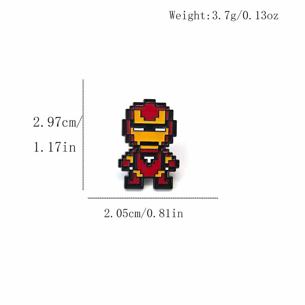 Pixel Avengers Brooch: Creative Spider-Man & Iron Man Superhero Badge