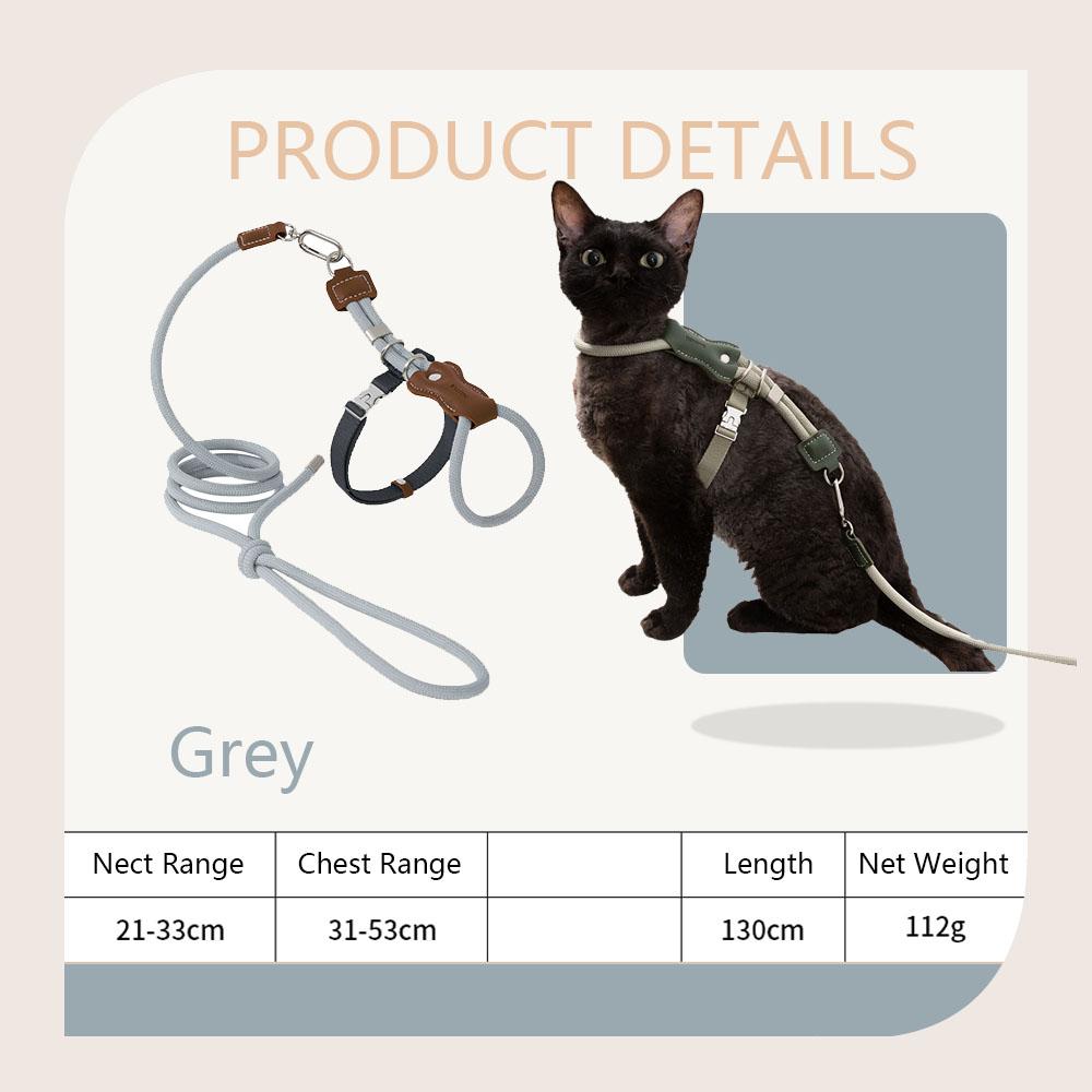 

Cat Harness Leash Set Adjustable I-shaped Rraction Rope Chest Strap Pet Outdoor Supplies Breathable Harness Leash Puppy Cat Vest