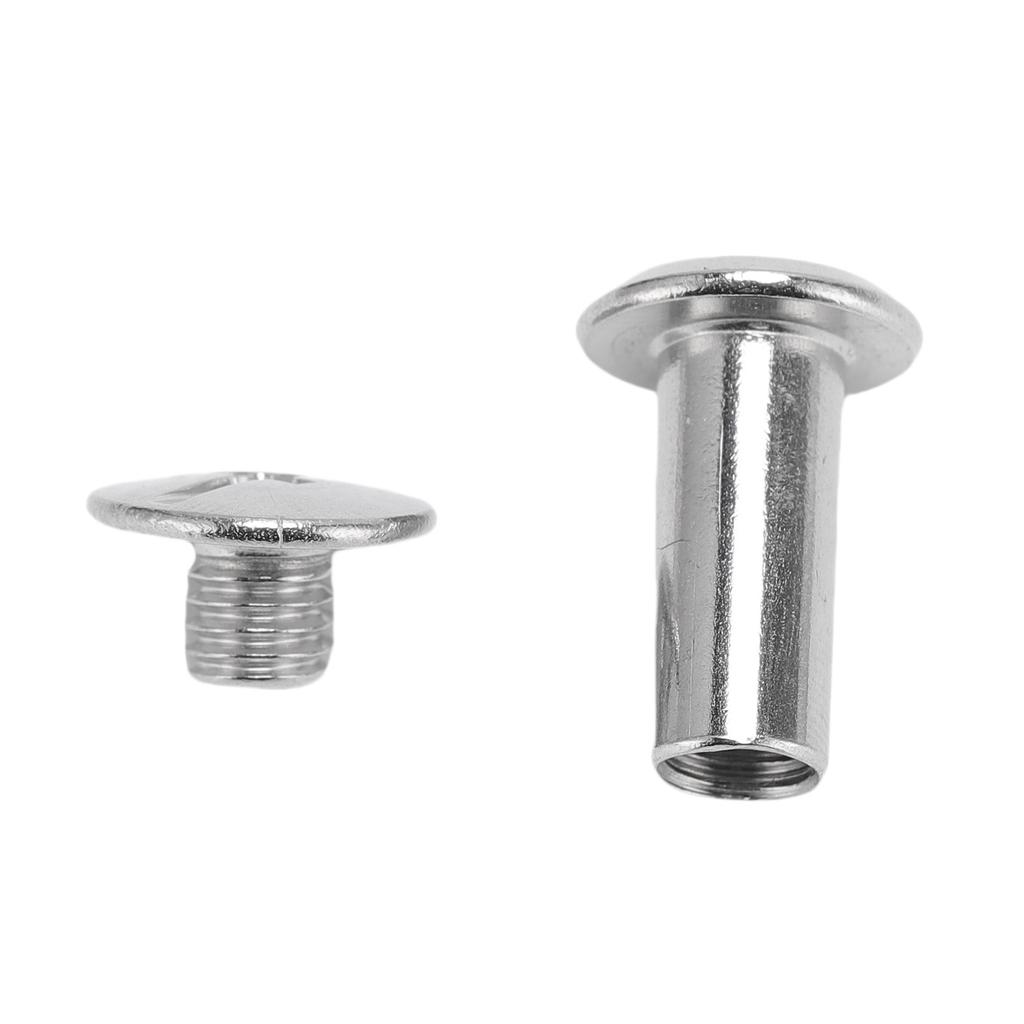 50 Pairs 0.24x0.55x0.43in M5 Stainless Steel Rivet Stud Set Flat Round Head Leather Rivets Kit for