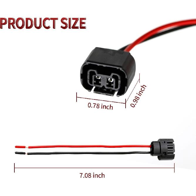 5202 PS24W H16 Female Wire Pigtail Two Harness Fog Light Bulb Connector Plug (PS24W 5202 H16)
